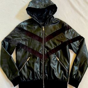🔥 RARE ZARA leather and suede hoodie Super sick!!